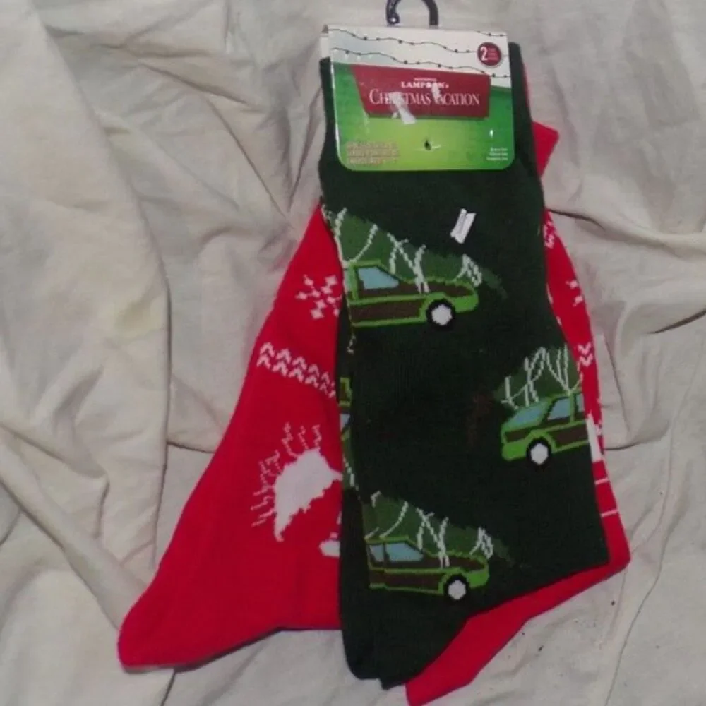 National Lampoon's Christmas Vacation Adult 2 Pair Of Socks NWT Size 6-12